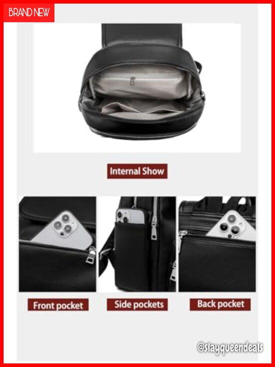 PU Leather Flap Backpack with Anti-Theft Pocket for Women Travel School main image 4